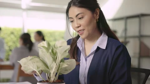 Go green thinking growth mindset in workplace employee benefit engagement. Stock Footage 310346602