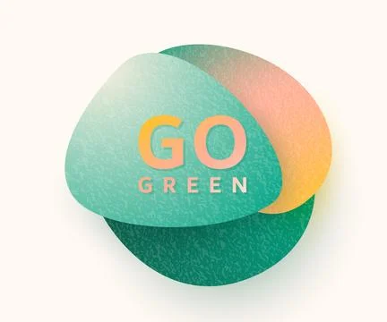 Go green vector background. Simple minimal liquid organic shapes with texture Stock Illustration