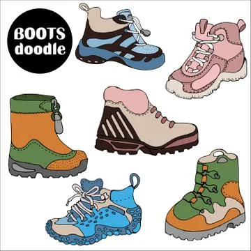 Go hiking. Suitable shoes ,vector illustration. Stock Illustration