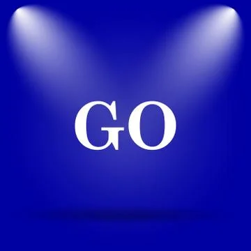 GO icon. Flat icon on blue background.. Stock Illustration
