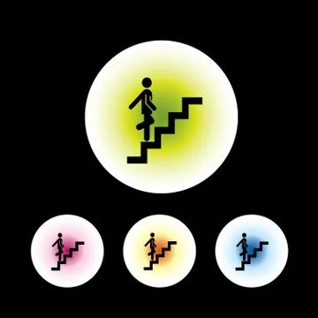 Go up icon set Stock Illustration