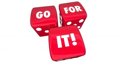 Go For It 3 Dice Rolling Take Chance Opportunity Win Game Animation 4K Stock Footage 60222152