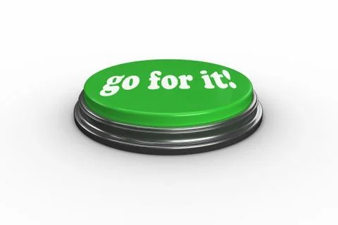 Go for it on digitally generated green push button Stock Illustration