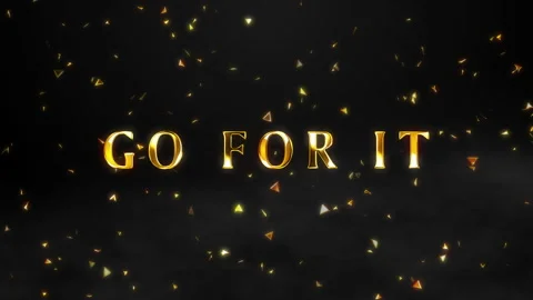 GO FOR IT Gold Text Animation | Motivational Golden Typography Overlay. Stock-Footage 307993102
