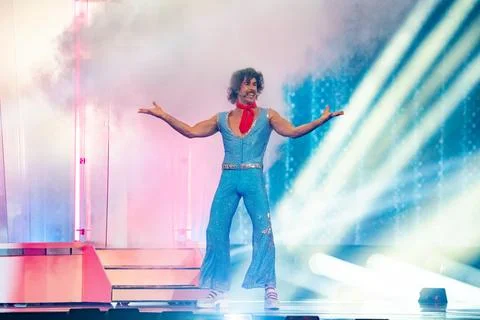 Go-Jo performing at Semifinal 2 of Eurovision 2025 Stock Photos