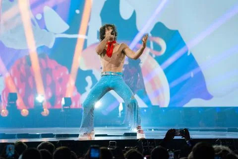 Go-Jo performing at Semifinal 2 of Eurovision 2025 Stock Photos
