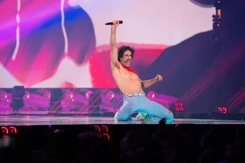 Go-Jo performing at Semifinal 2 of Eurovision 2025 Stock Photos