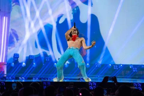 Go-Jo performing at Semifinal 2 of Eurovision 2025 Stock Photos