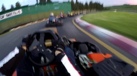 Go kart on board camera race Stock Footage 62298189
