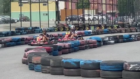 Go Kart in the circuit Stock Footage 150681466