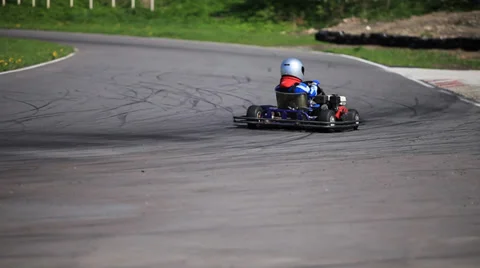 Go-kart in a curve Stock Footage 39019361