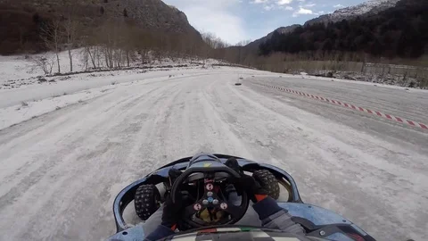 Go Kart in the ice 動画素材 97447077