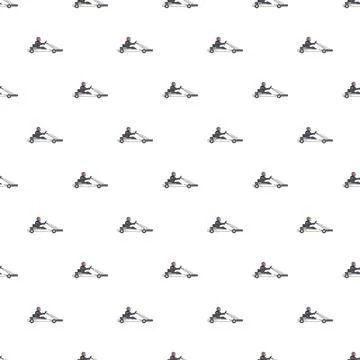 Go kart racers seamless pattern background concept Stock Illustration