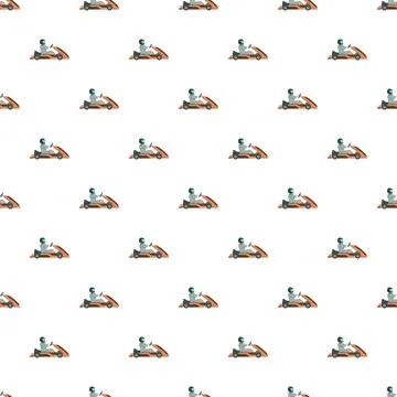 Go kart racing driver pattern with karting hobby Stock Illustration