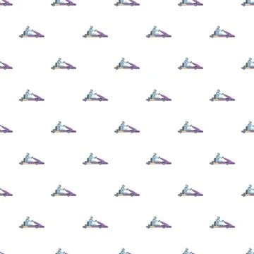 Go kart racing driver seamless pattern background vector illustration Illustrazione stock