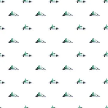 Go kart racing pattern with driver on track Stock Illustration