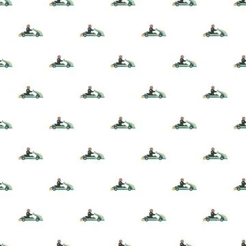 Go kart racing pattern with drivers Stock Illustration