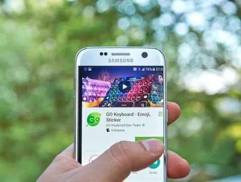 GO Keyboard app Stock Photos