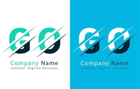 GO Letter Logo Vector Design Concept Elements Illustrazione stock
