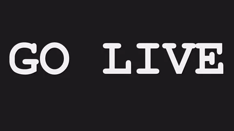 Go Live Bold Text Animation on Dark Background Stock Footage 331810231