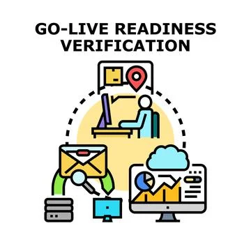 Go live readiness verification process illustration 스톡 일러스트