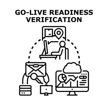 Go live readiness verification process illustration イラスト素材