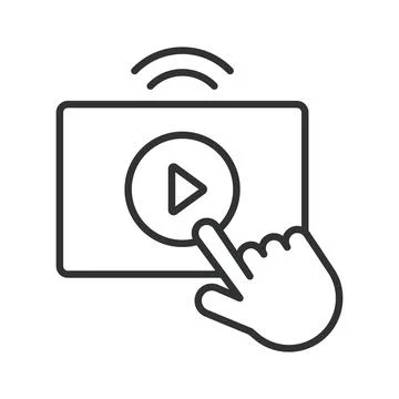 Go live streaming, icon in line design. Start broadcast, live video, play button Stock Illustration