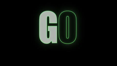 Go Neon Green Text Animation Bold Kinetic Typography Black Background Stock Footage 337193756