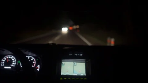 Go on night road Stock Footage 72212753