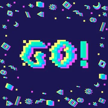 Go pixel banner Stock Illustration
