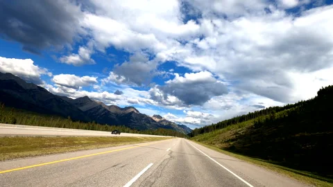 Go Pro driving POV on Icefields Parkway Stock Footage 244825919