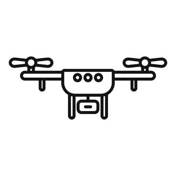 Go pro drone icon outline vector. Aerial videography scene Stock Illustration