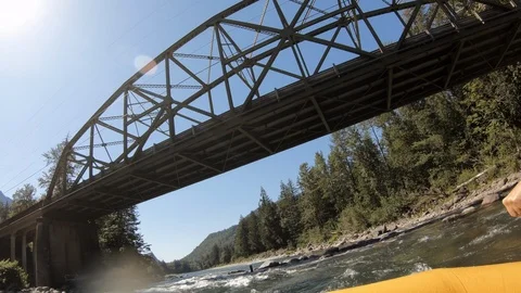 Go Pro floating the Skykomish River, Washington State, USA. Stock Footage 99668399