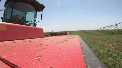 Go Pro - Header of a Swather Turning Around Stock Footage 221862369