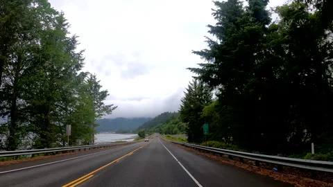 Go Pro mounted tracking along 101 in Garibaldi, OR Stock Footage 244879725