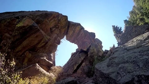 Go Pro Pan of the Royal Arch, Colorado Stock Footage 79574642