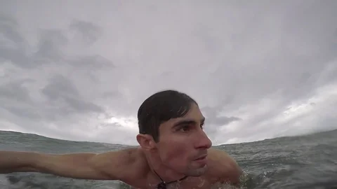 Go Pro Surfing Carve the Wave in Costa Rica Stock Footage 85130892