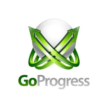 Go progress sphere arrow up logo concept design template Stock Illustration