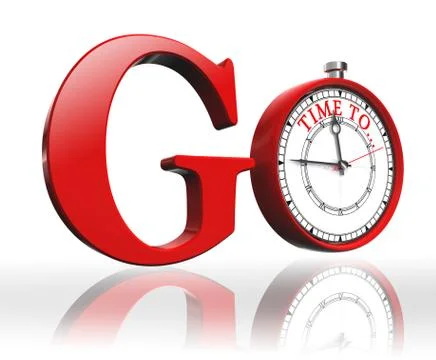 Go red word and clock Illustrazione stock