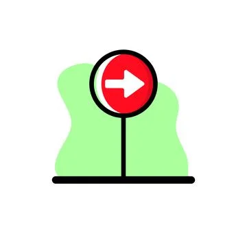 Go Right Illustration Vector Conceptual Icon Design Illustrazione stock