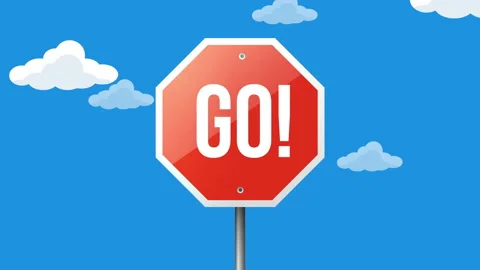 GO road sign on the sky background. Stock Footage 169864212