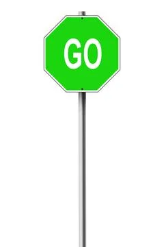 Go sign on a pole Stock Illustration