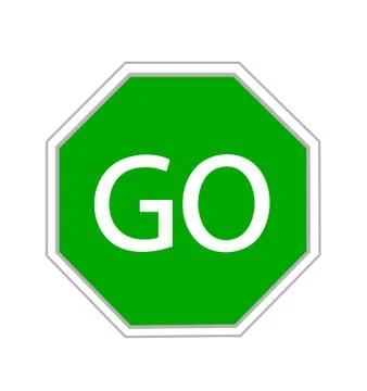 Go sign on white background Stock Illustration