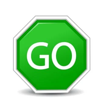 Go sign on white background Stock Illustration