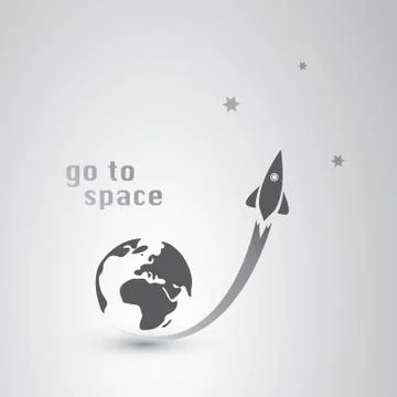 Go to Space Icon Stock Illustration