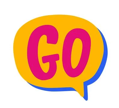 Go speech bubble. Comic Chat Vector Sticker Stock Illustration