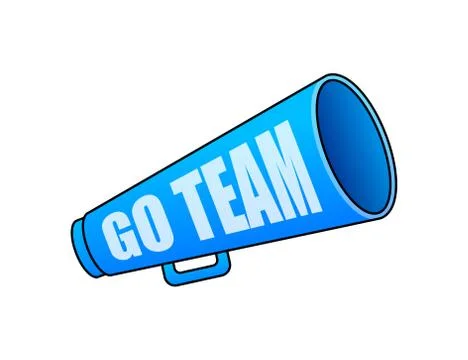 Go Team Triangle Banner. Go team in cartoon style. Vector stock illustration. Stock Illustration