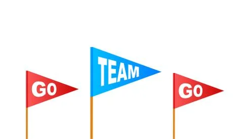 Go Team Triangle Banner. Go team in cartoon style. Vector stock illustration. Stock Illustration