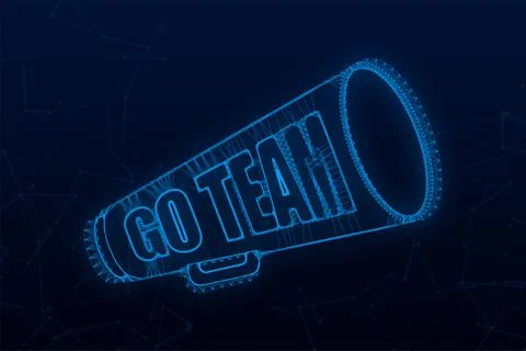 Go Team Triangle Banner. Go team in cartoon style. Vector stock illustration Stock Illustration