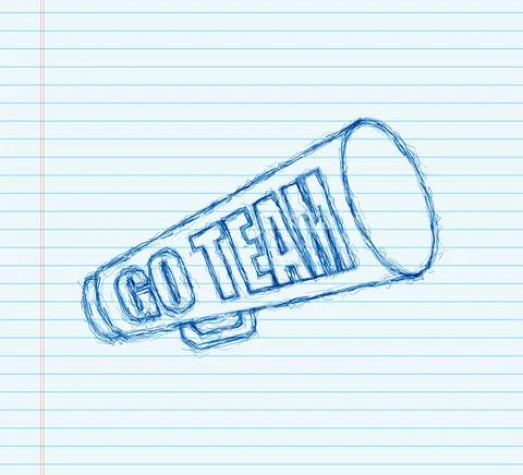 Go Team Triangle Banner. Go team in cartoon style. sketch icon. Vector stock Stock Illustration